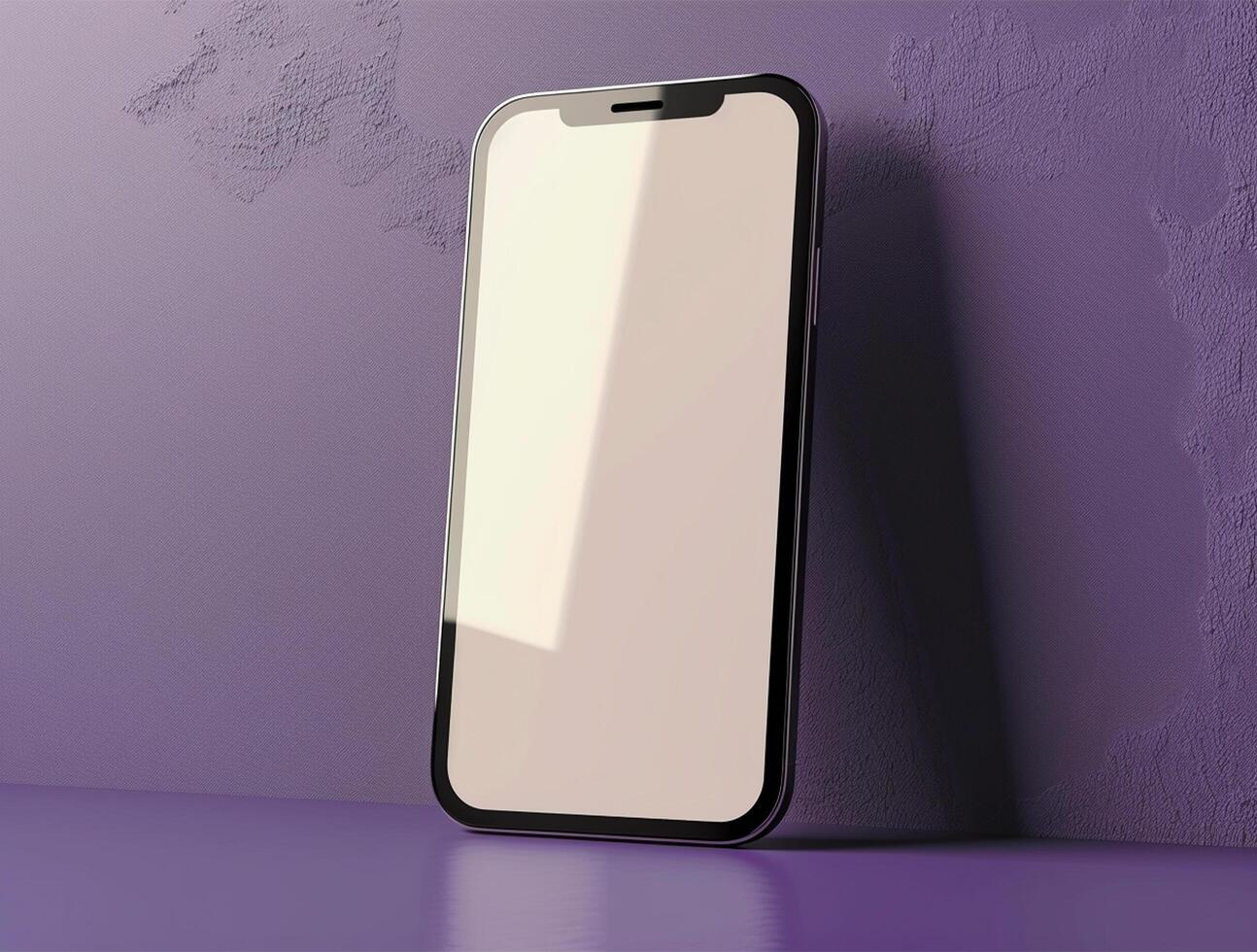 3D blank smartphone screen display for mockup photo