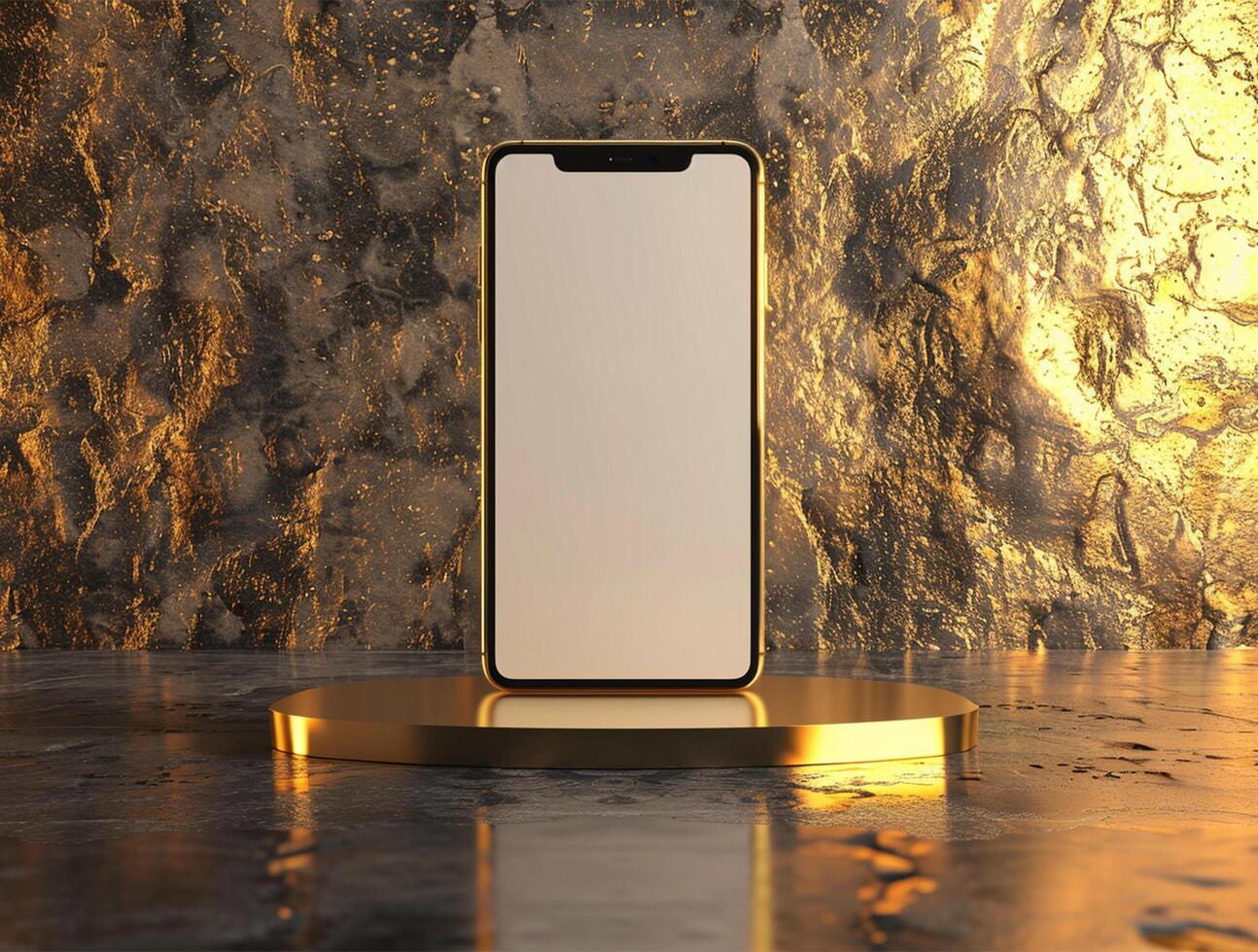 3D blank smartphone screen display for mockup photo
