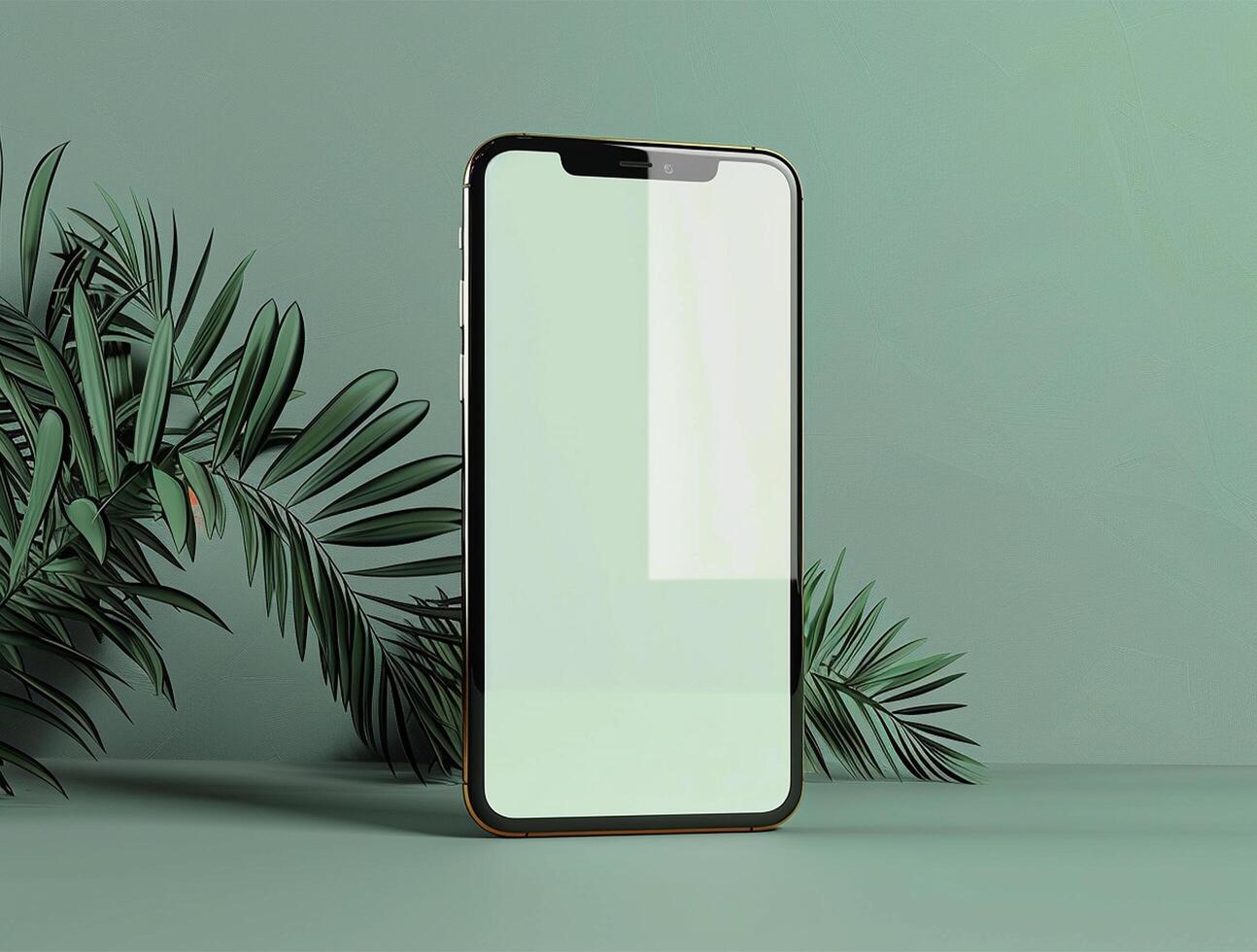 3D blank smartphone screen display for mockup photo