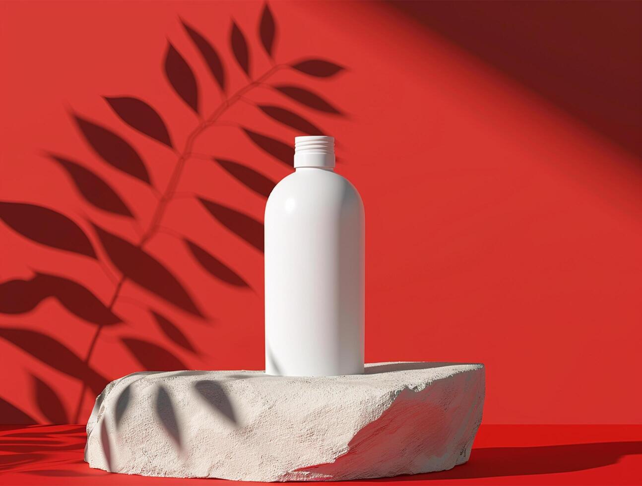 blank white cosmetic bottle luxury background for mockup photo