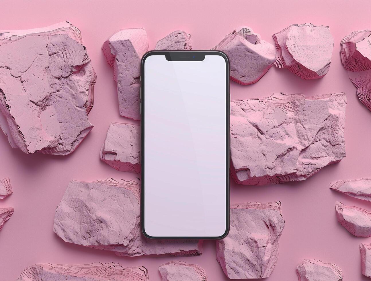 3D blank smartphone screen display for mockup photo