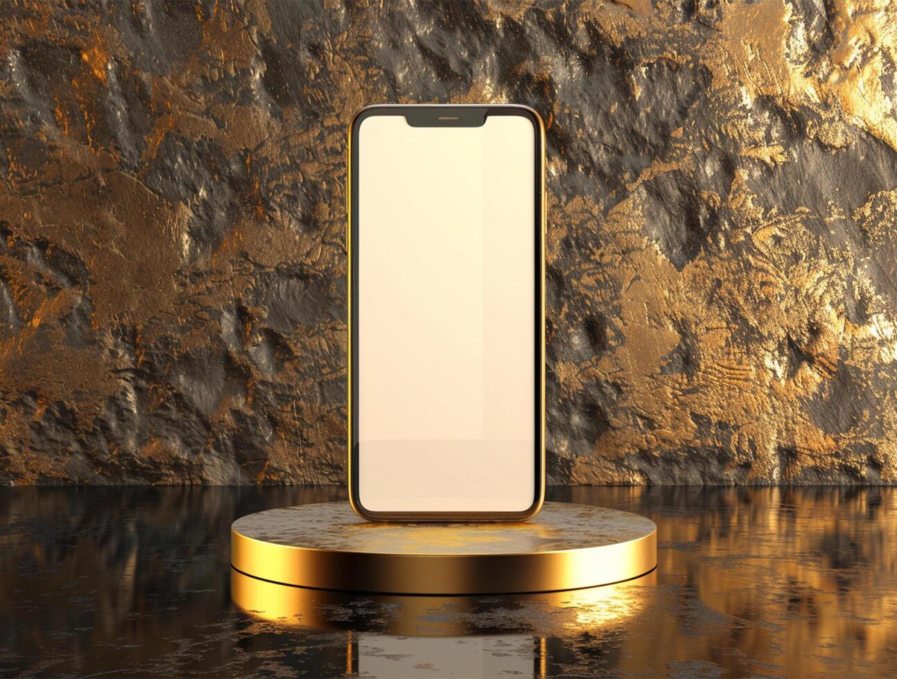 3D blank smartphone screen display for mockup photo