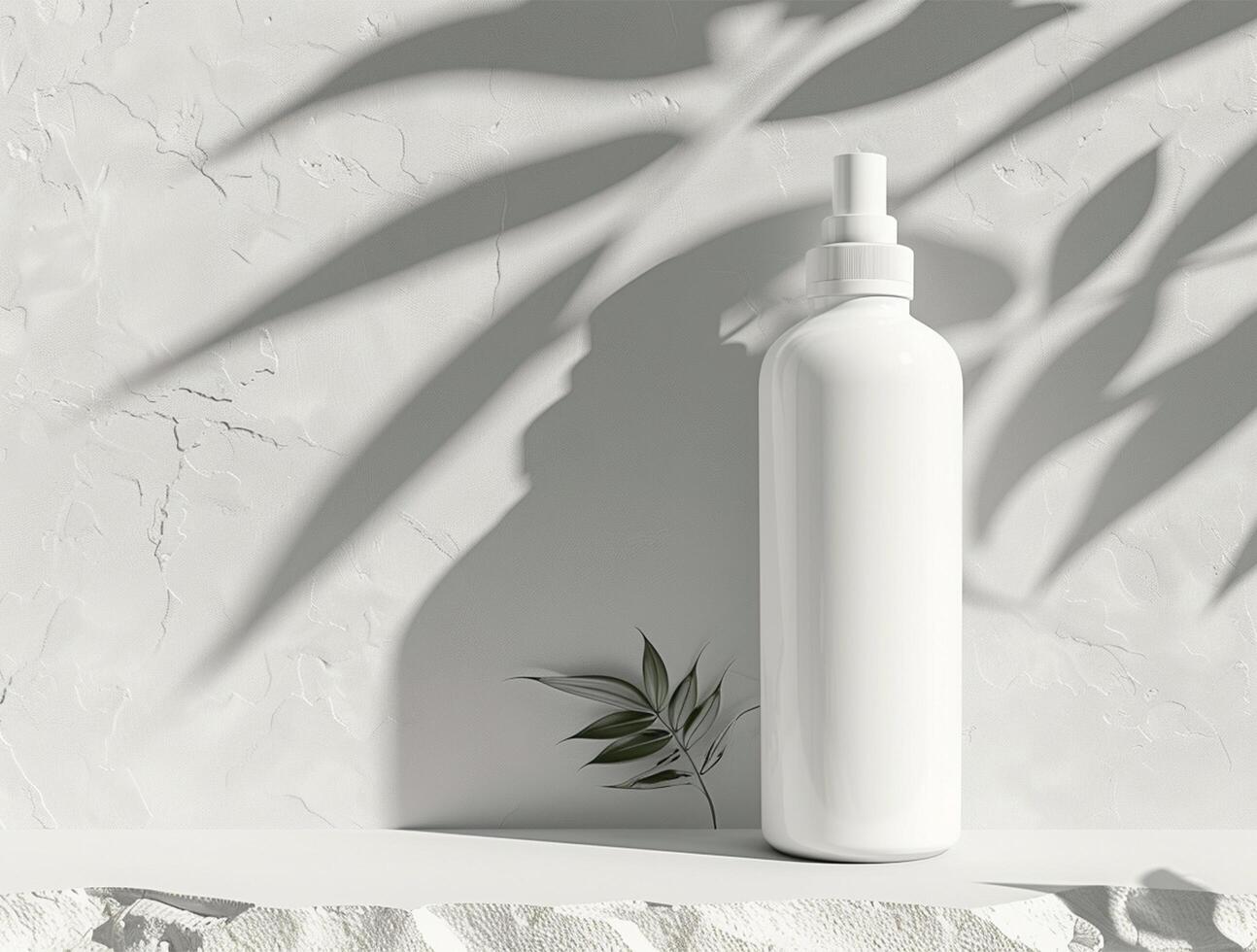 blank white cosmetic bottle luxury background for mockup photo