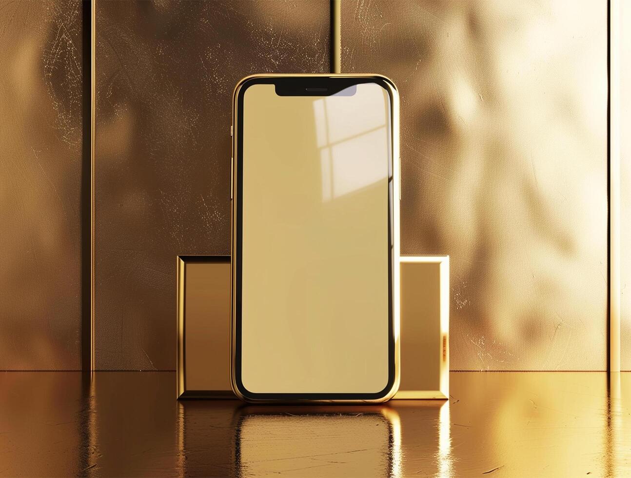 3D blank smartphone screen display for mockup photo