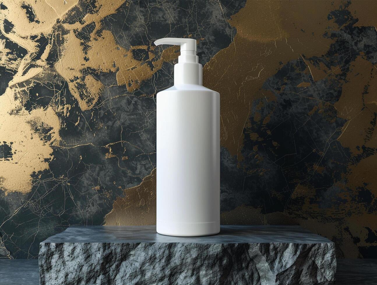 blank white cosmetic bottle luxury background for mockup photo