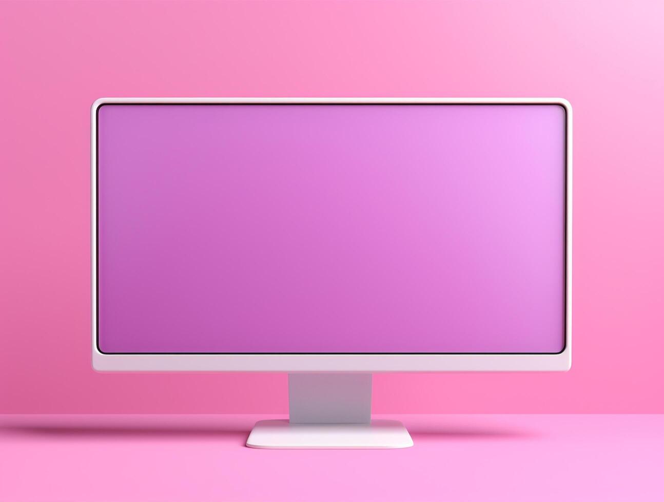 Blank computer display with luxury background for mockup generate photo