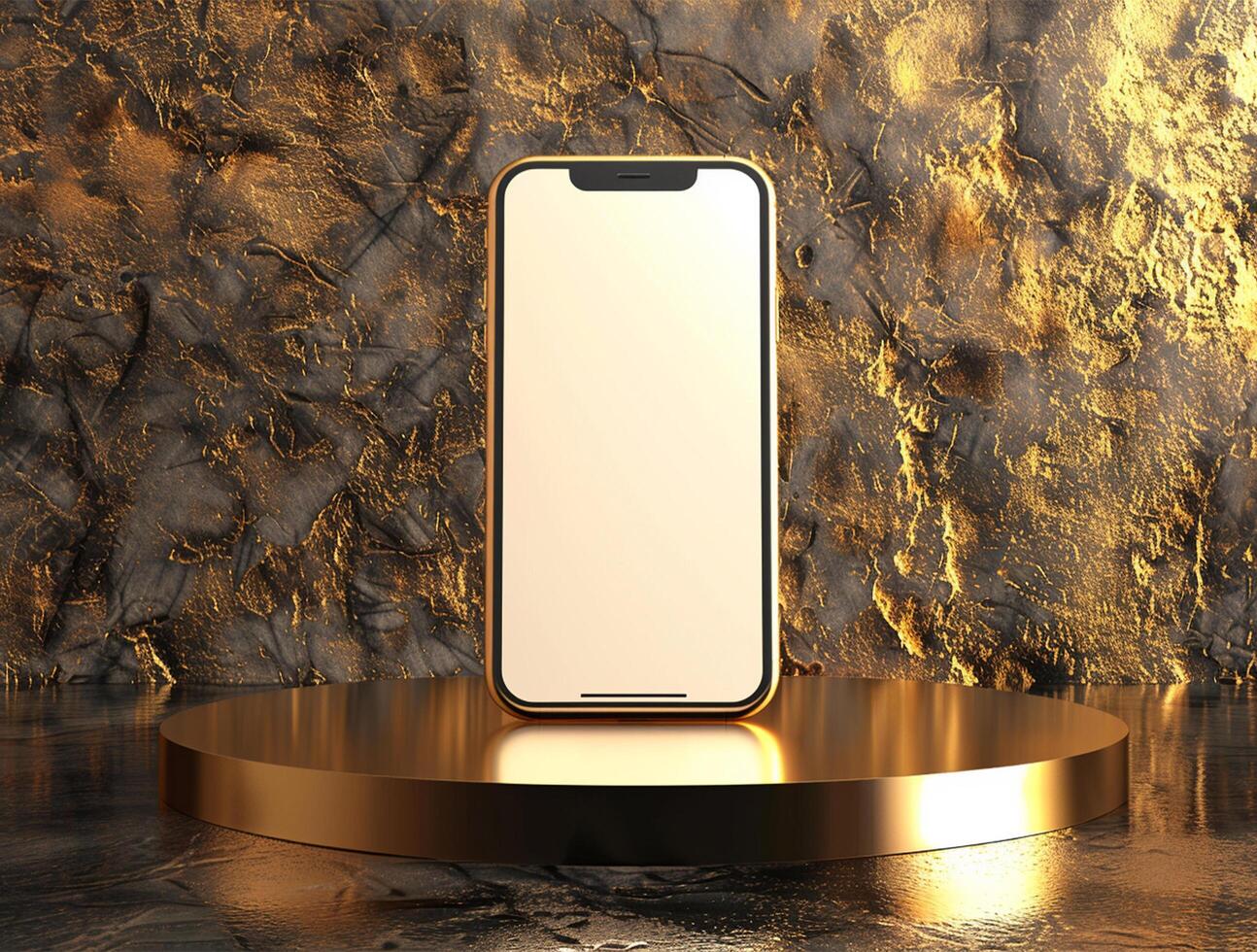 3D blank smartphone screen display for mockup photo