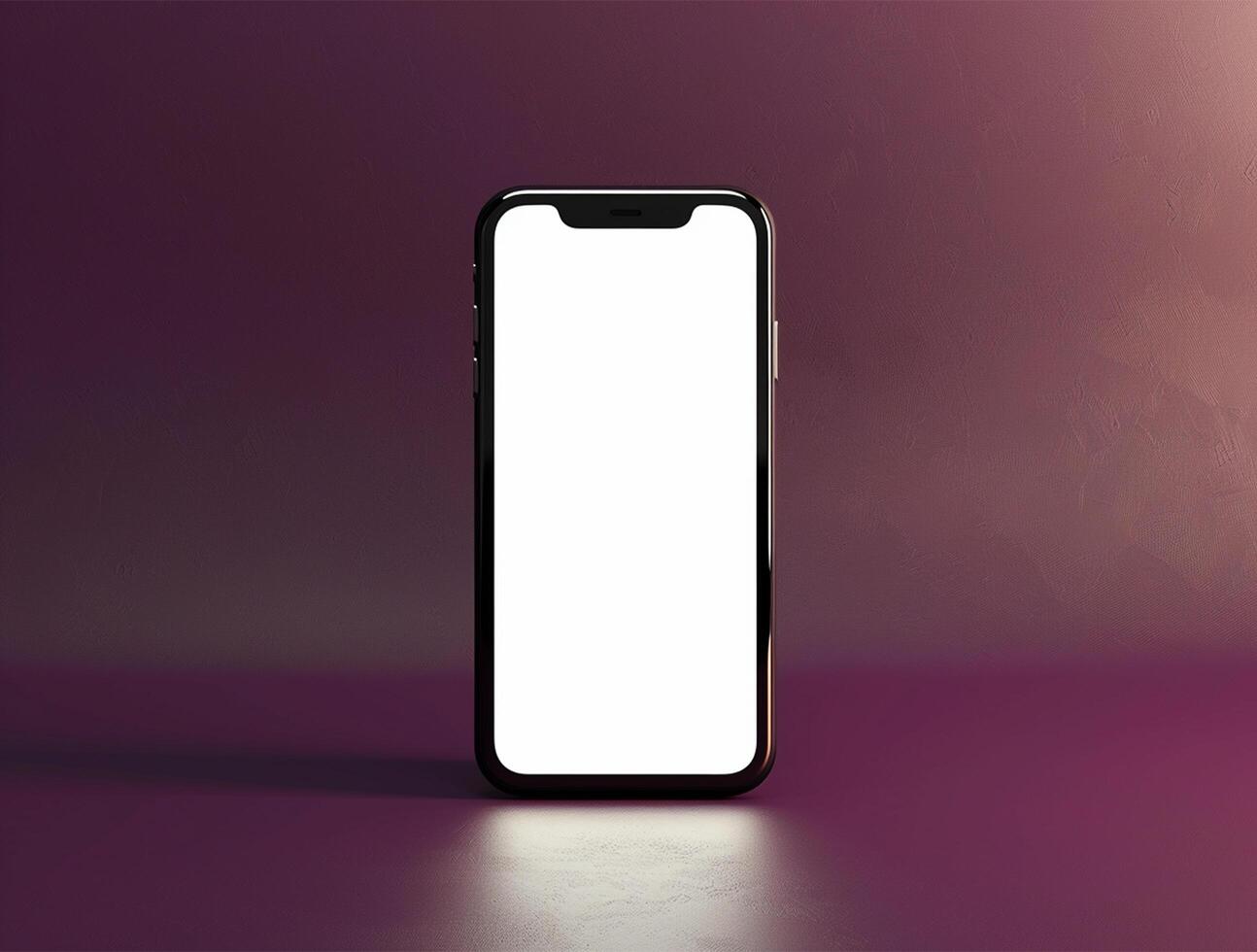 3D blank smartphone screen display for mockup photo