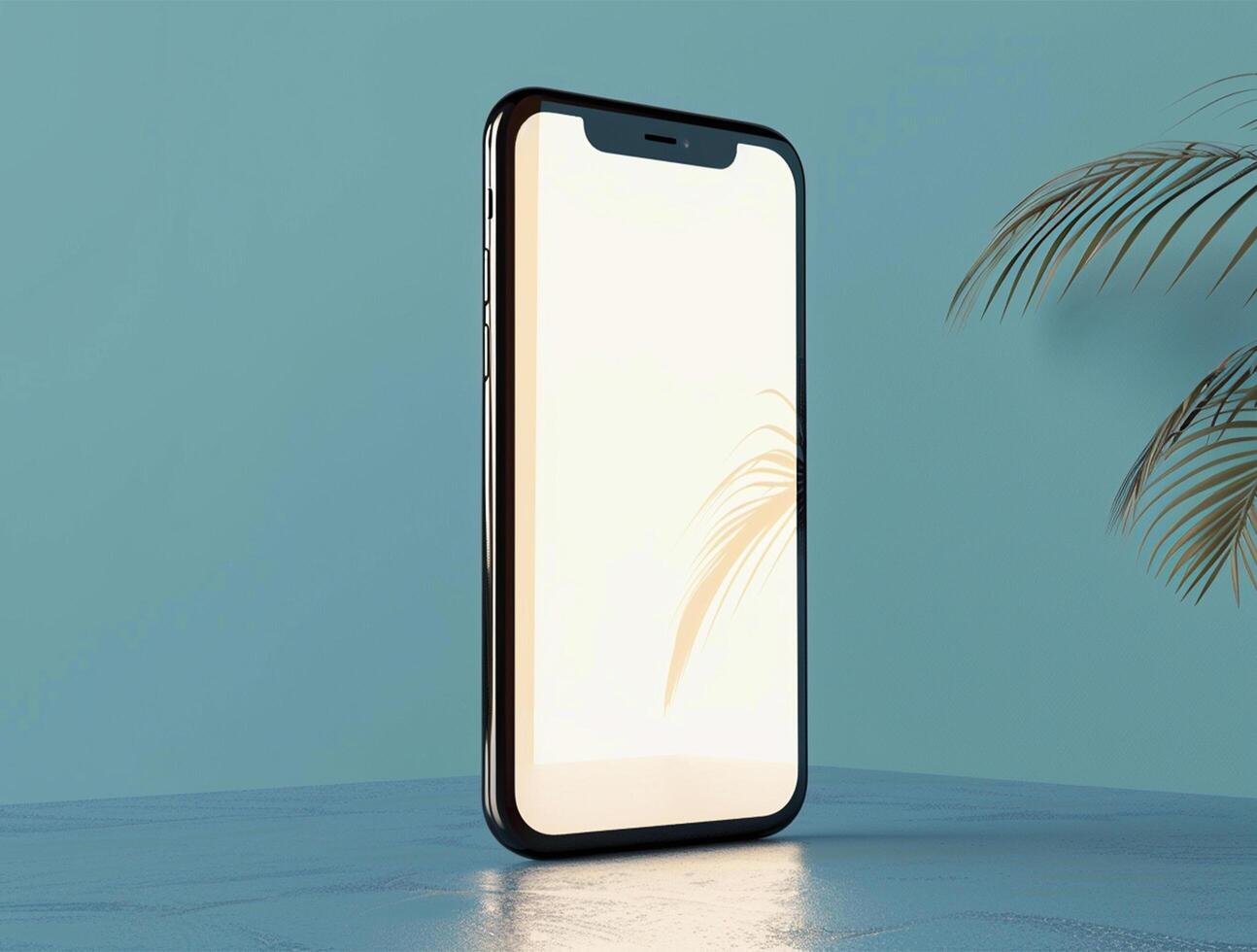 3D blank smartphone screen display for mockup photo