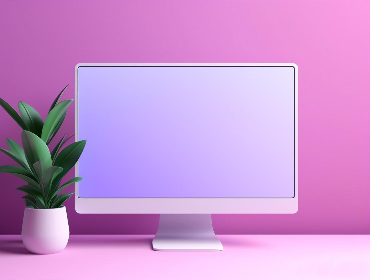 Blank computer display with luxury background for mockup generate photo