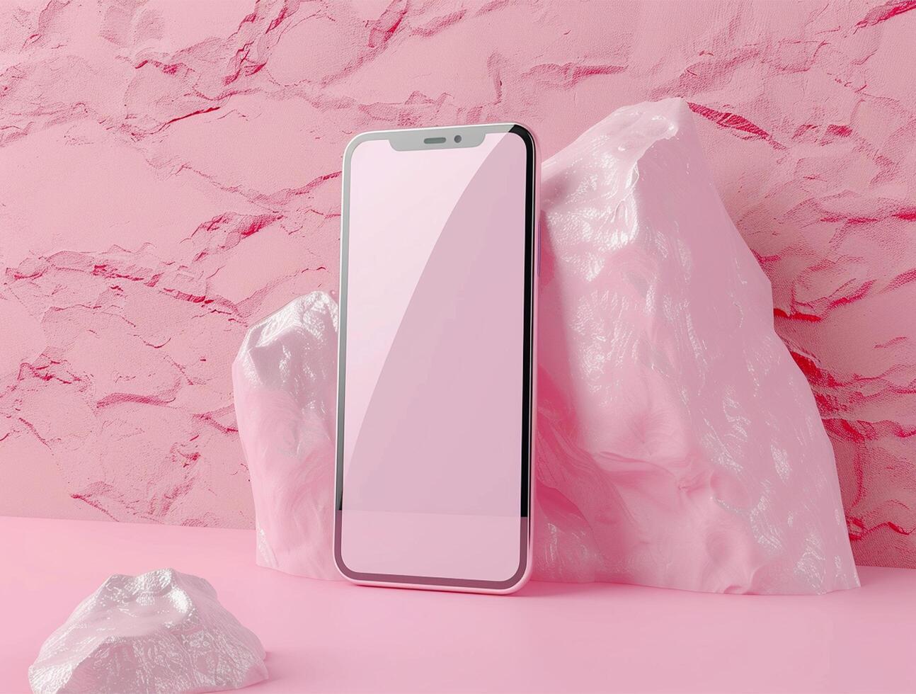 3D blank smartphone screen display for mockup photo