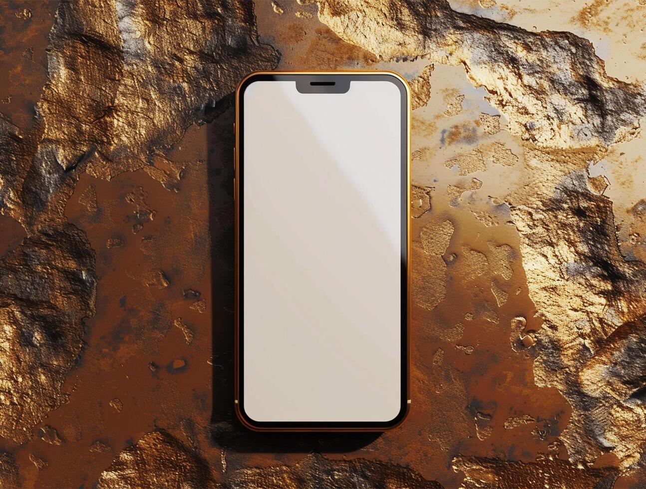 3D blank smartphone screen display for mockup photo