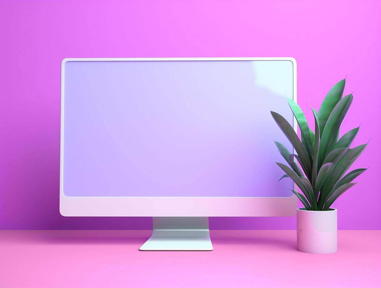 Blank computer display with luxury background for mockup generate photo