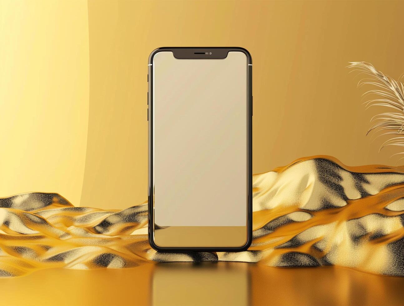 3D blank smartphone screen display for mockup photo