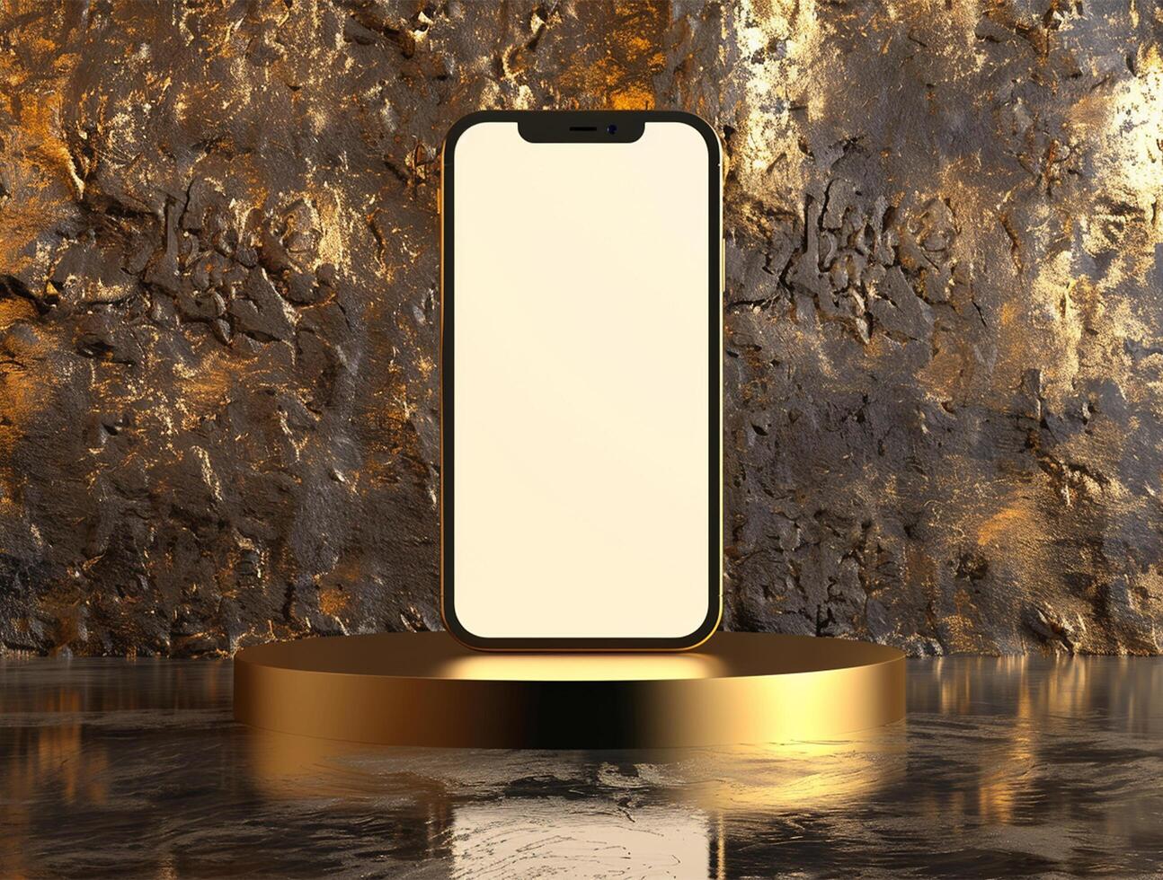 3D blank smartphone screen display for mockup photo