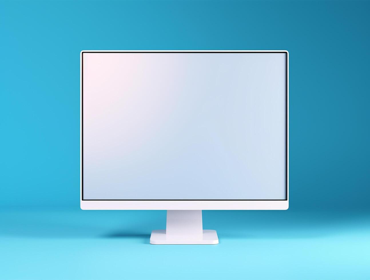 Desktop with white screen computer for mockup photo