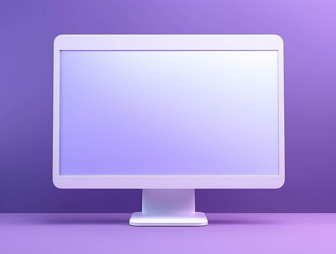 Desktop with white screen computer for mockup photo