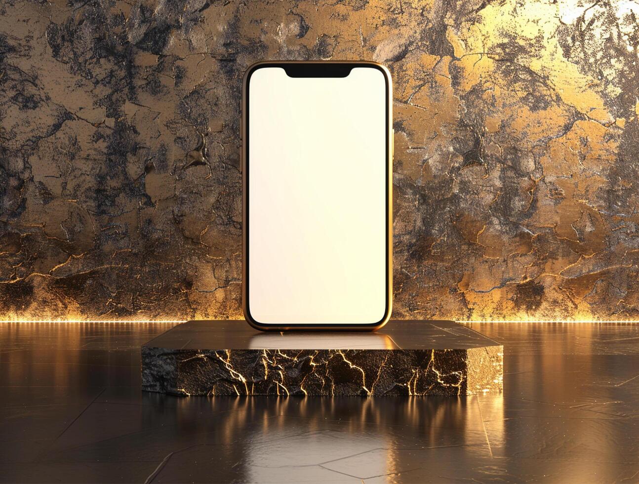 3D blank smartphone screen display for mockup photo