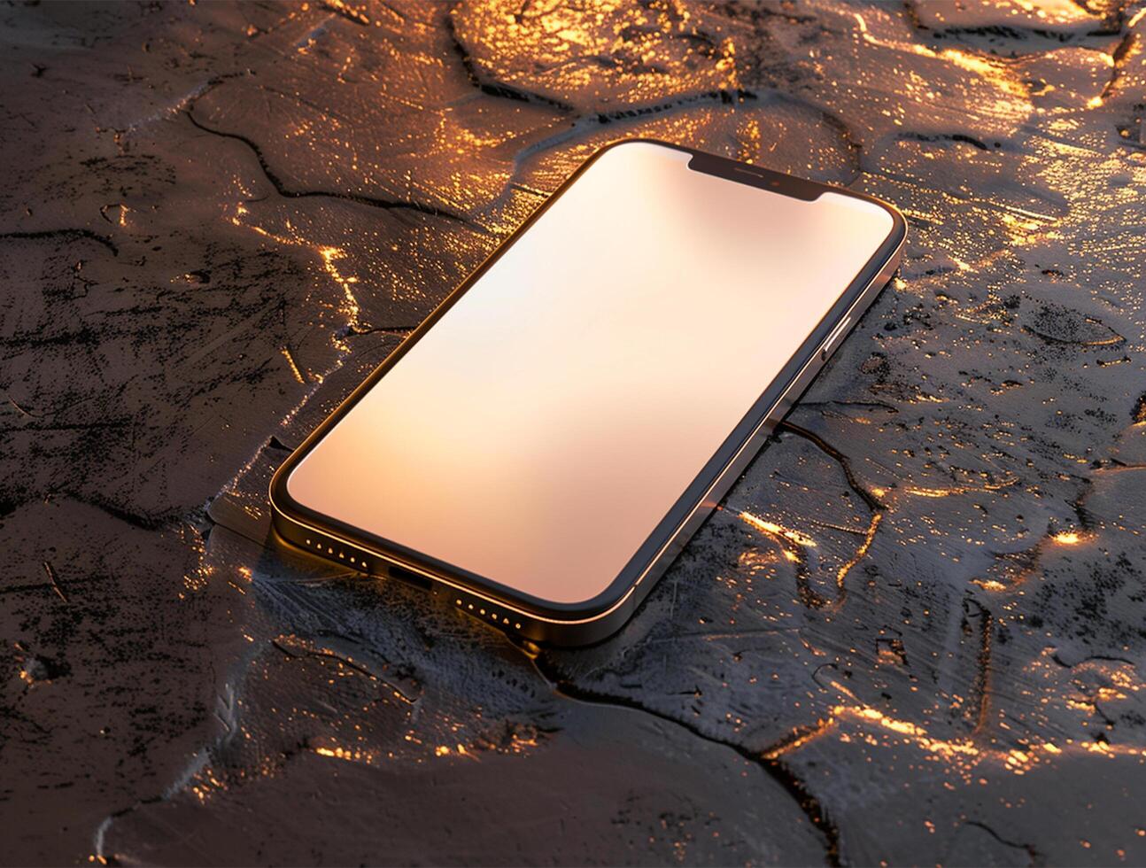 3D blank smartphone screen display for mockup photo