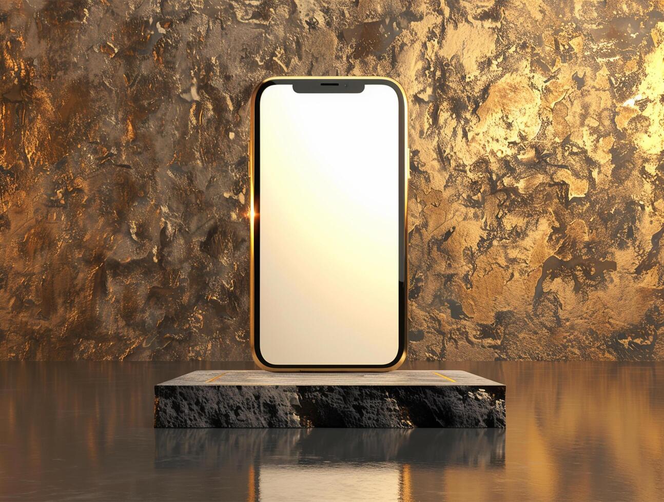 3D blank smartphone screen display for mockup photo