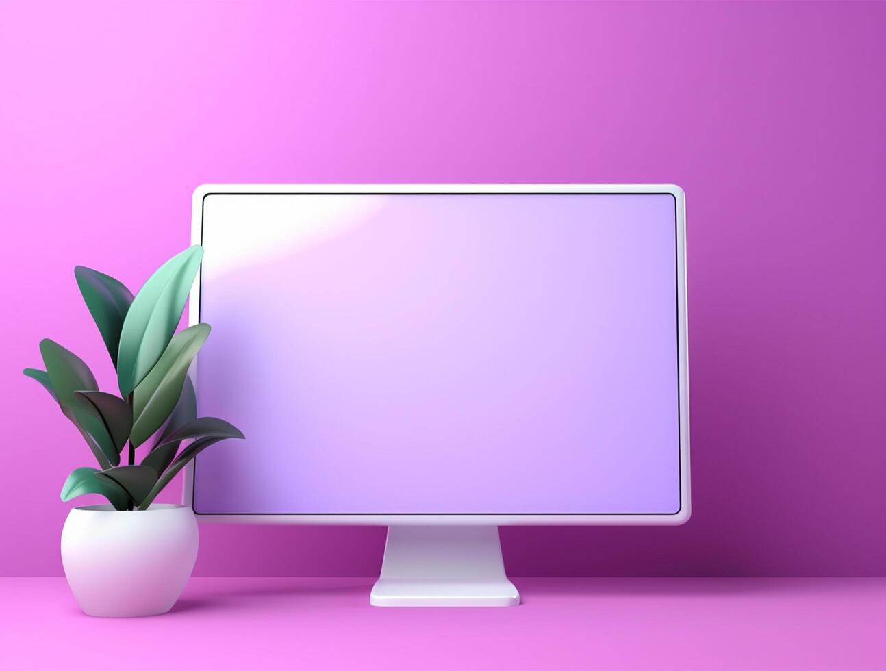 Desktop with white screen computer for mockup photo