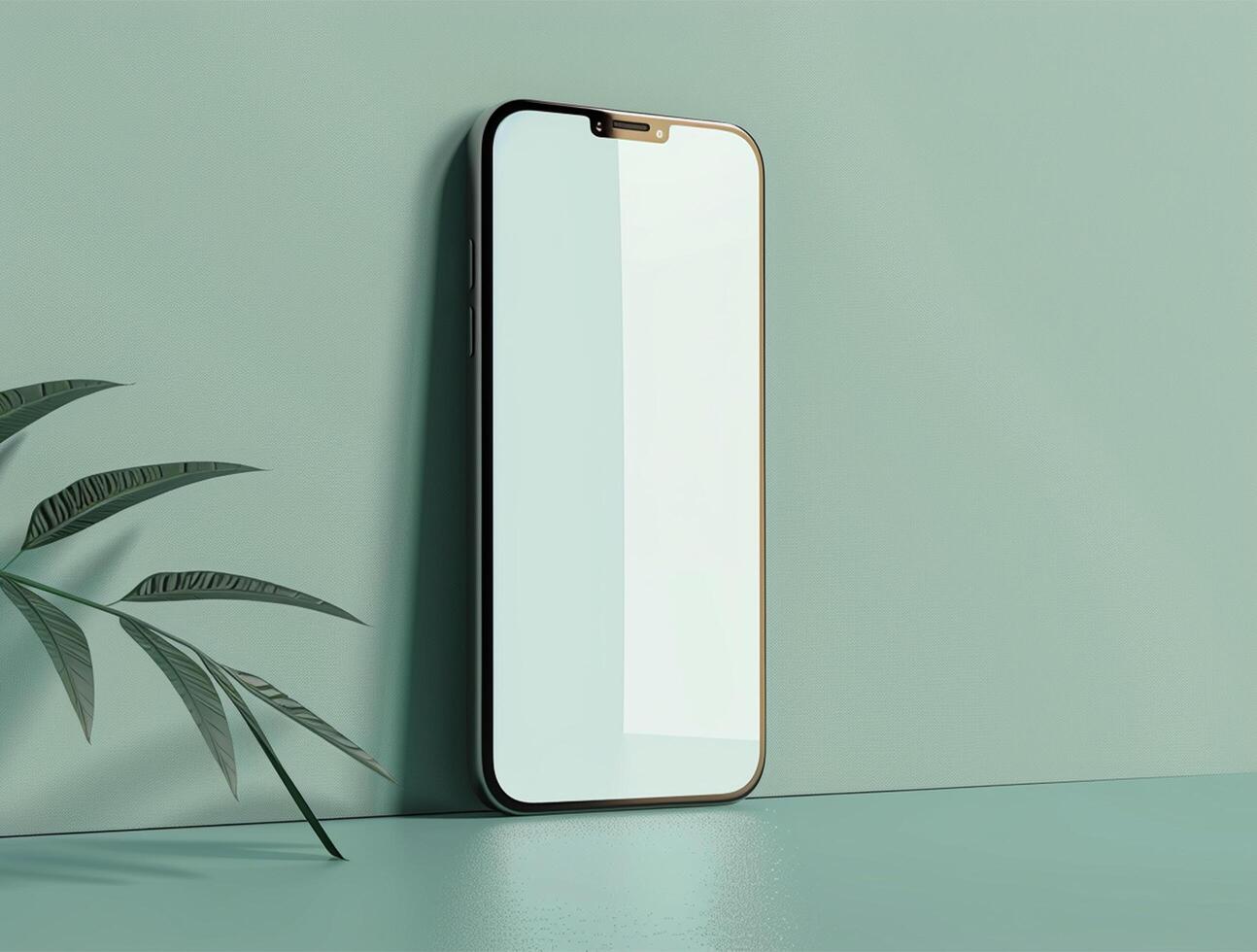 3D blank smartphone screen display for mockup photo