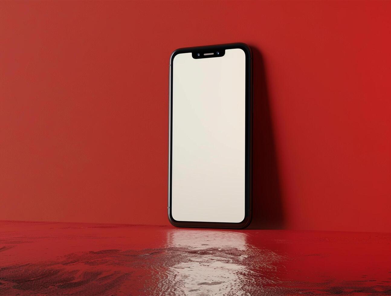 3D blank smartphone screen display for mockup photo