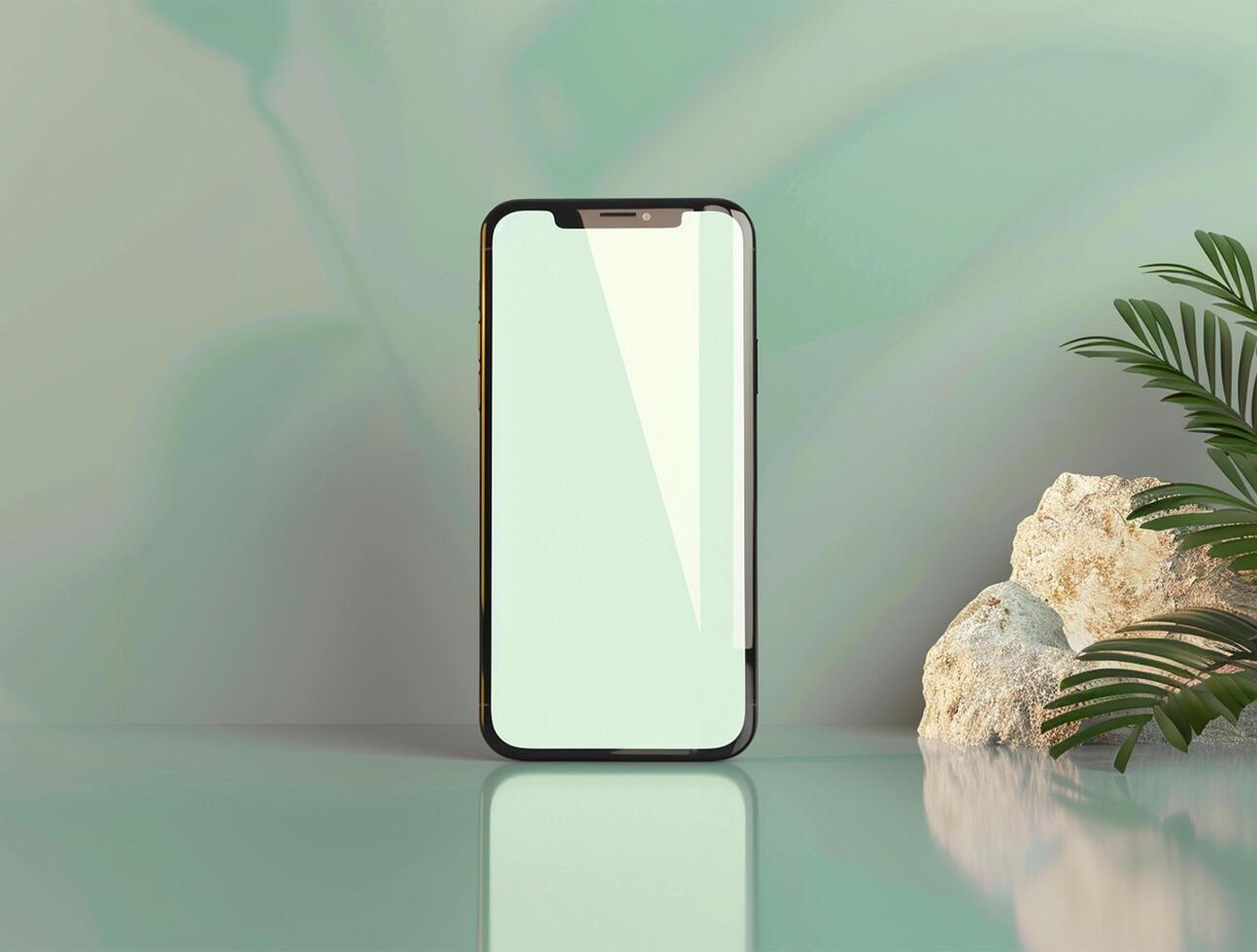 3D blank smartphone screen display for mockup photo