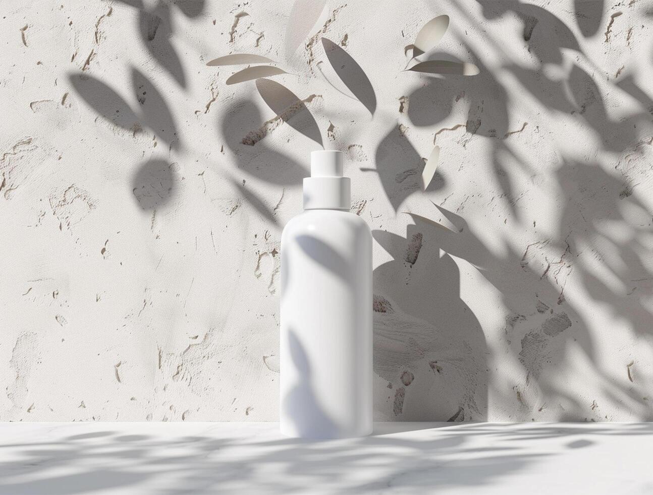 3D blank cosmetic bottle with luxury background for mockup photo