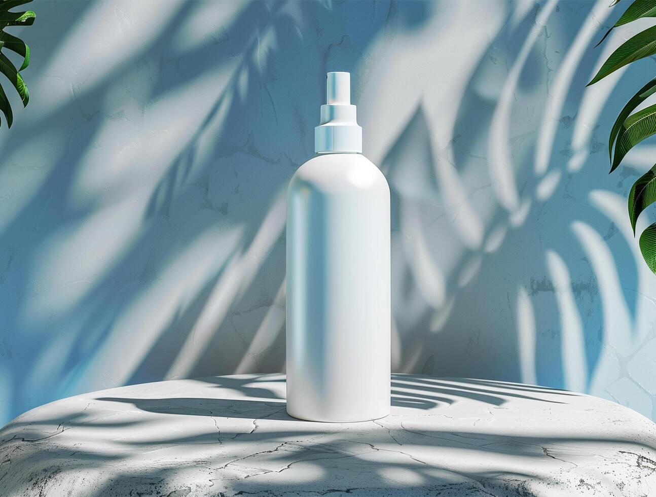 3D blank cosmetic bottle with luxury background for mockup photo