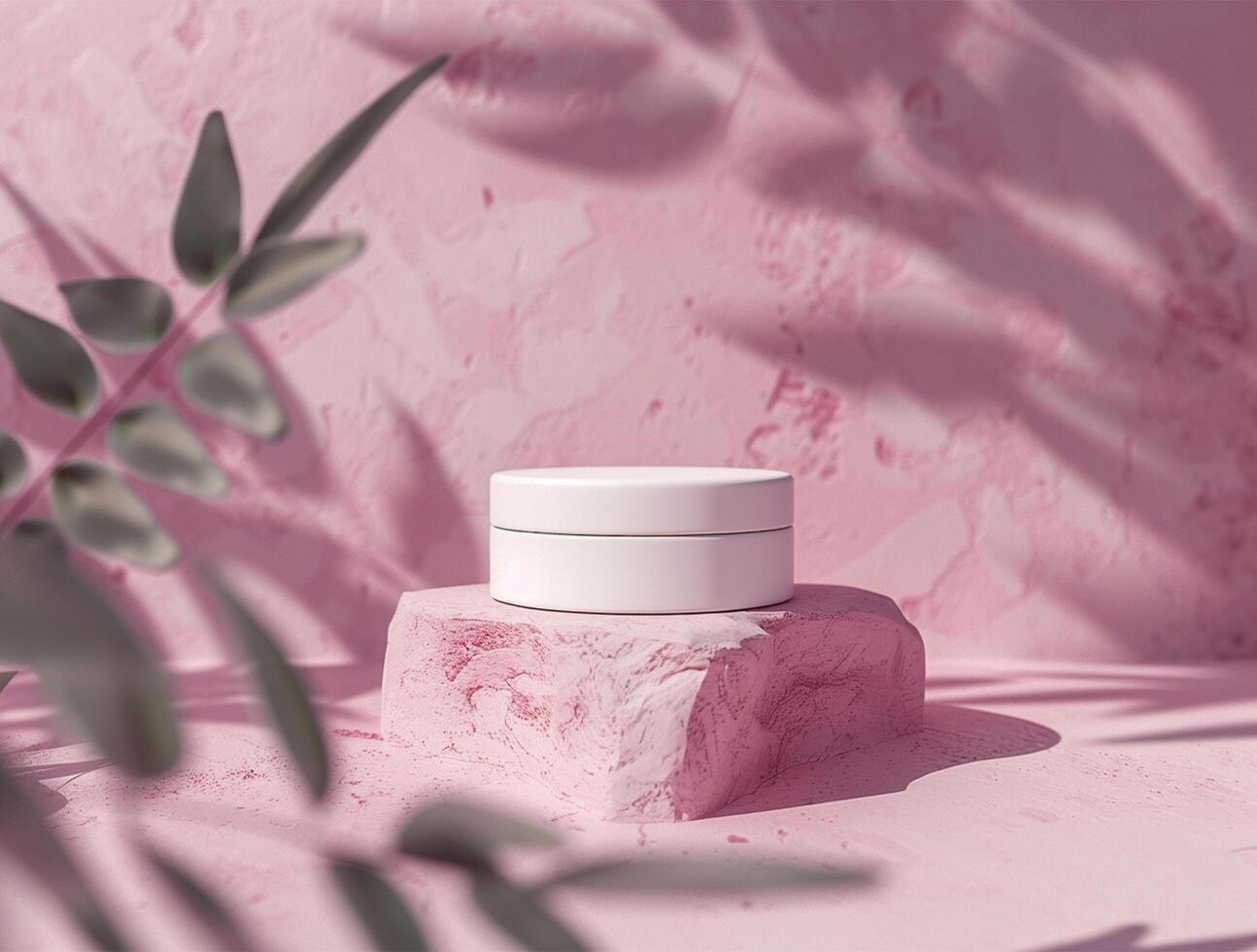 3D blank cosmetic bottle with luxury background for mockup photo