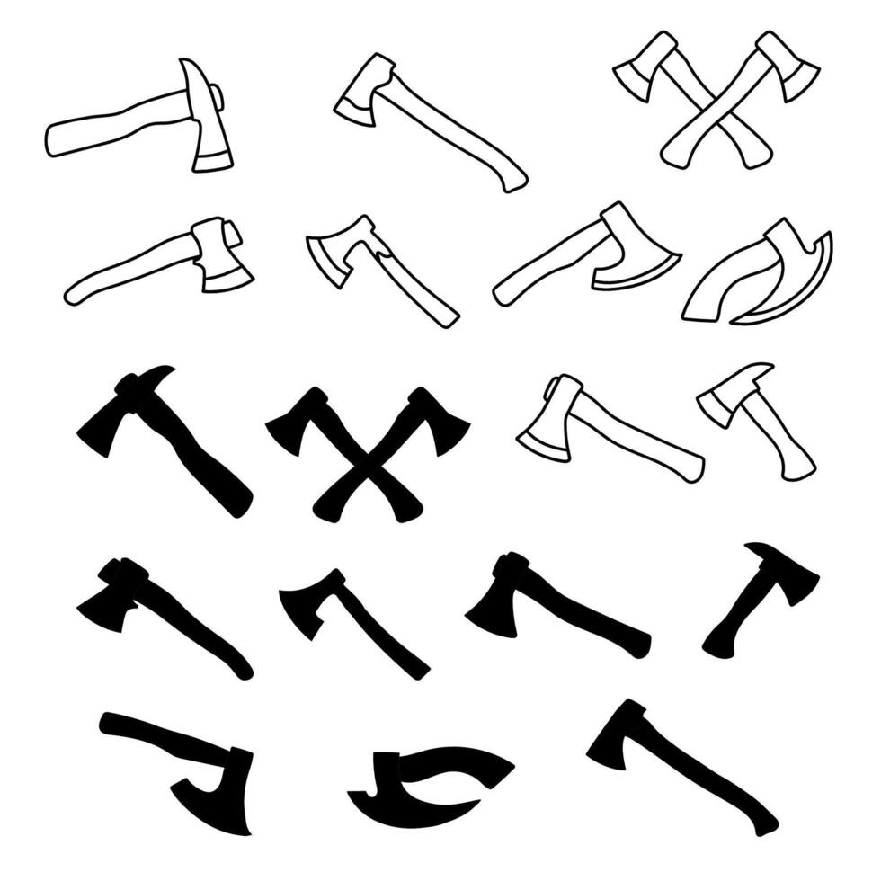 silhouette exes collection illustration design vector