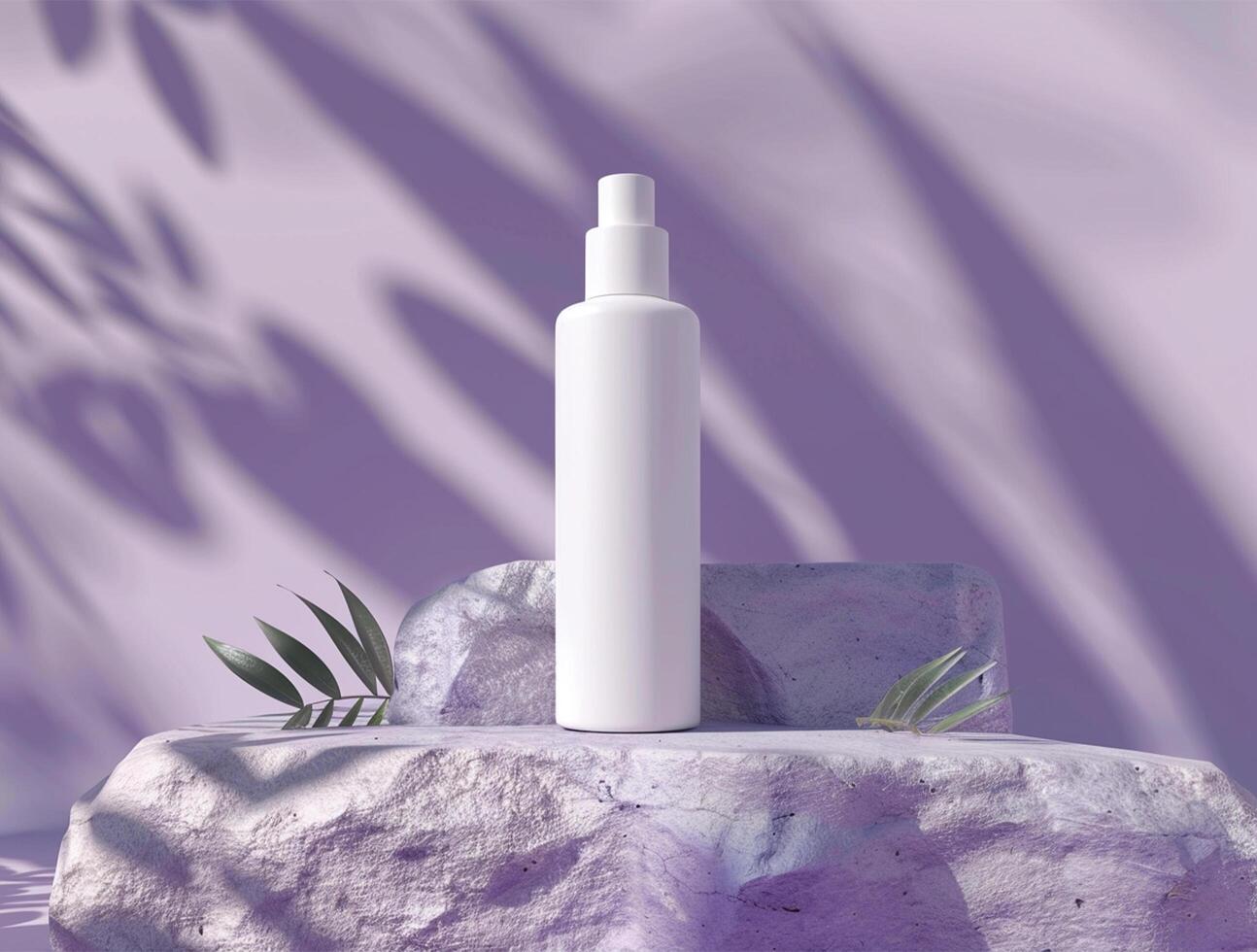 3D blank cosmetic bottle with luxury background for mockup photo