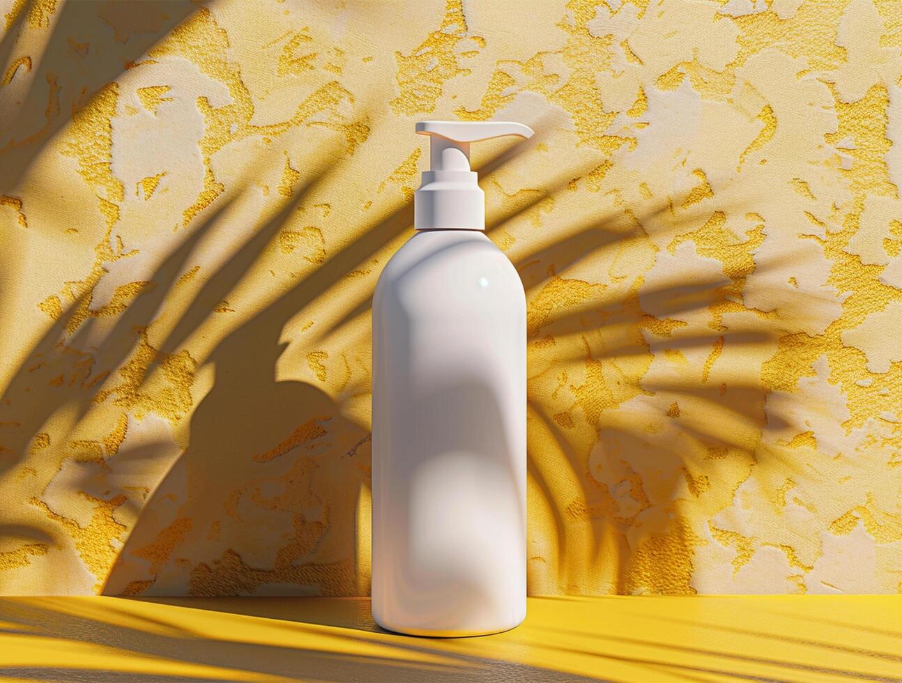 3D blank cosmetic bottle with luxury background for mockup photo