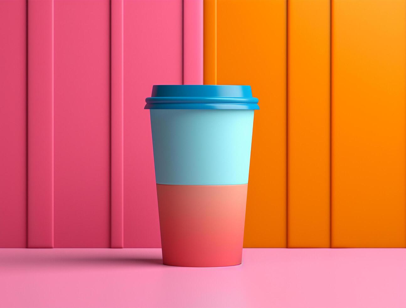 Blank Single Wall Paper Large Coffee Cup background for mockup photo