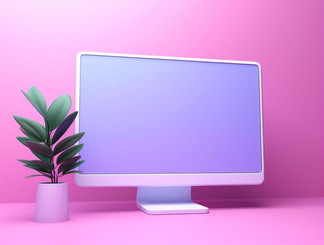 Desktop with white screen computer for mockup photo