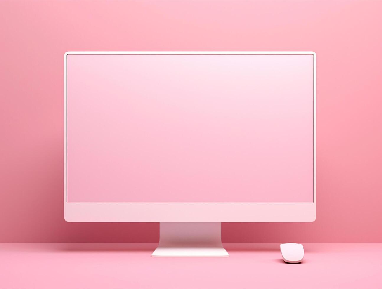 Desktop with white screen computer for mockup photo