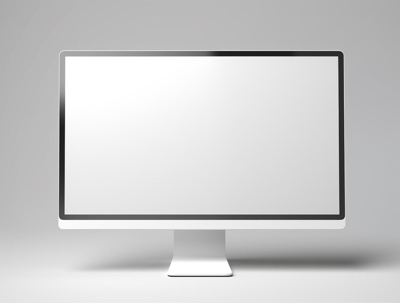 Desktop with white screen computer for mockup photo