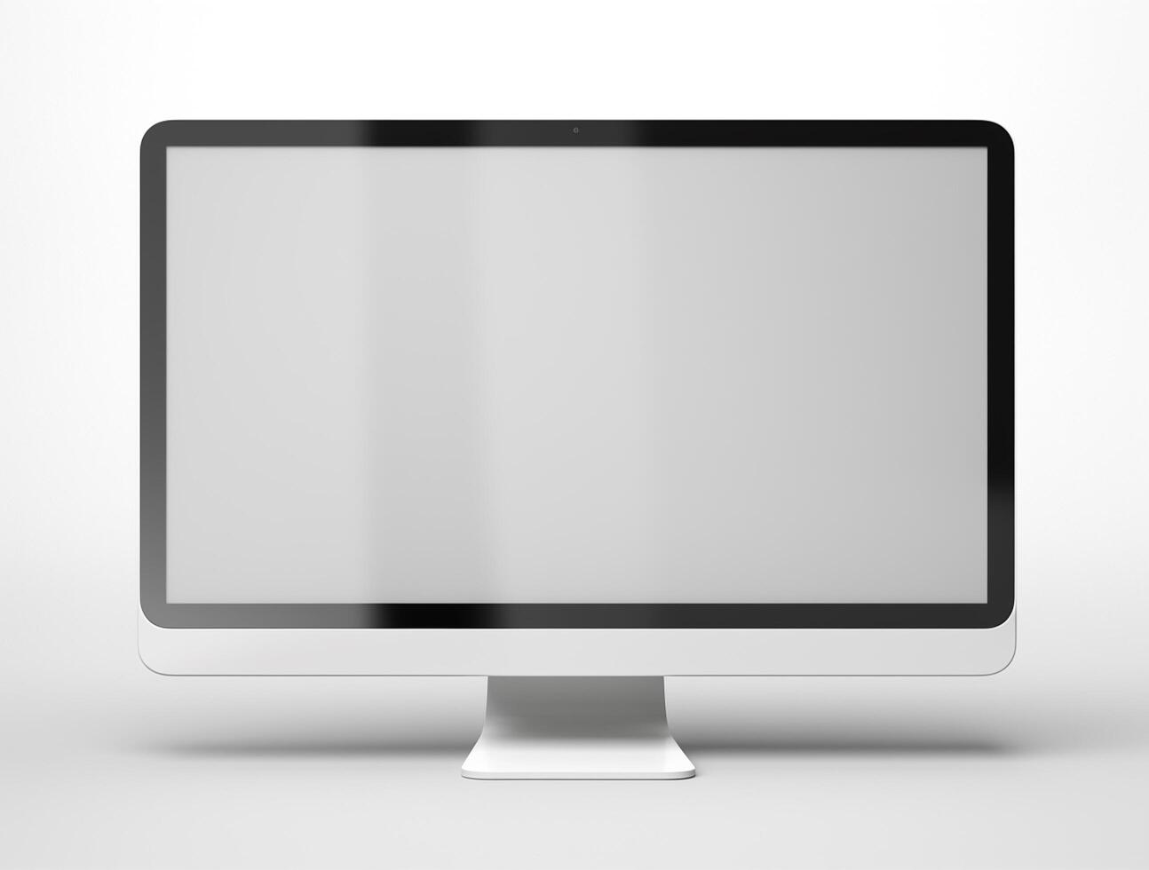 Desktop with white screen computer for mockup photo