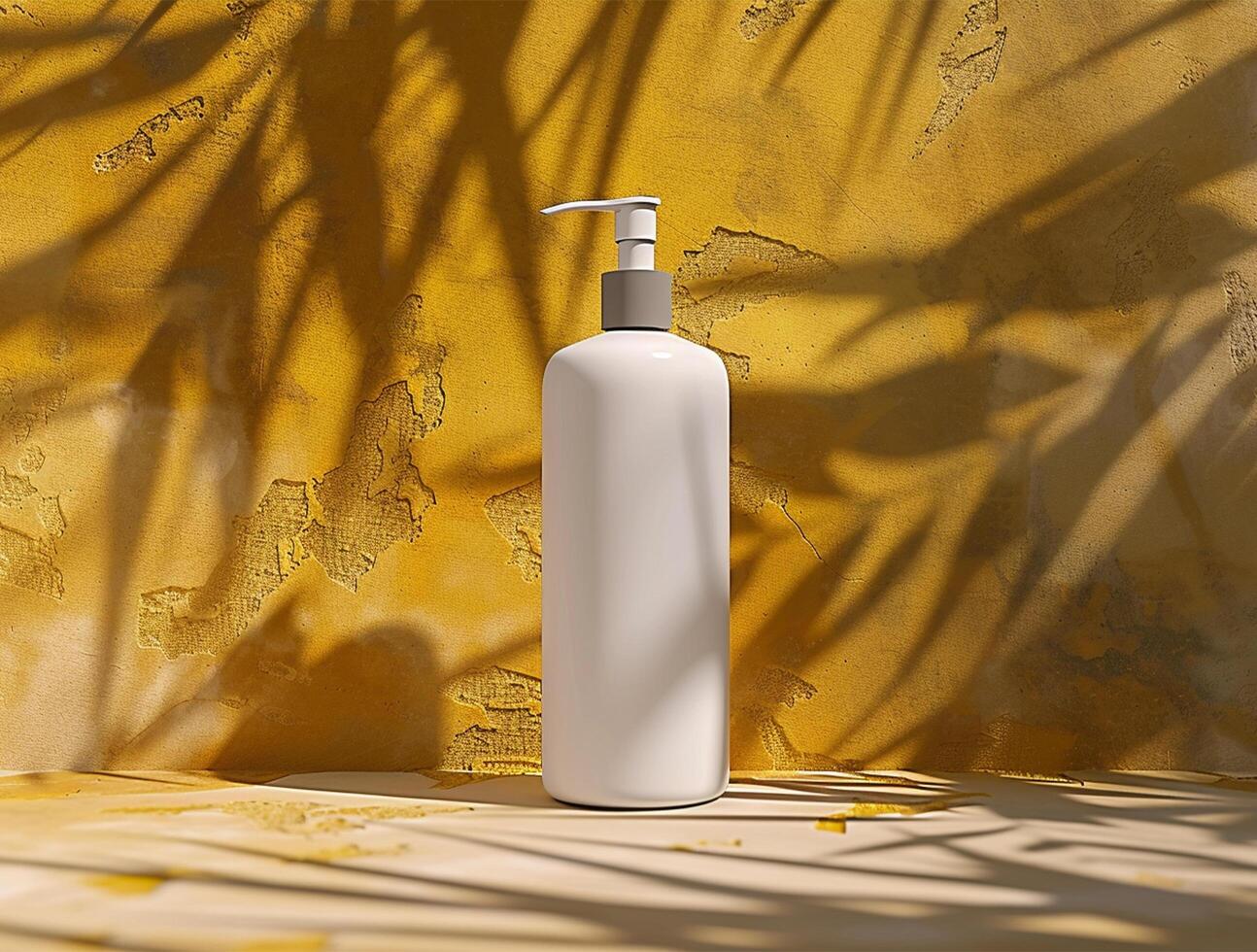 3D blank cosmetic bottle with luxury background for mockup photo