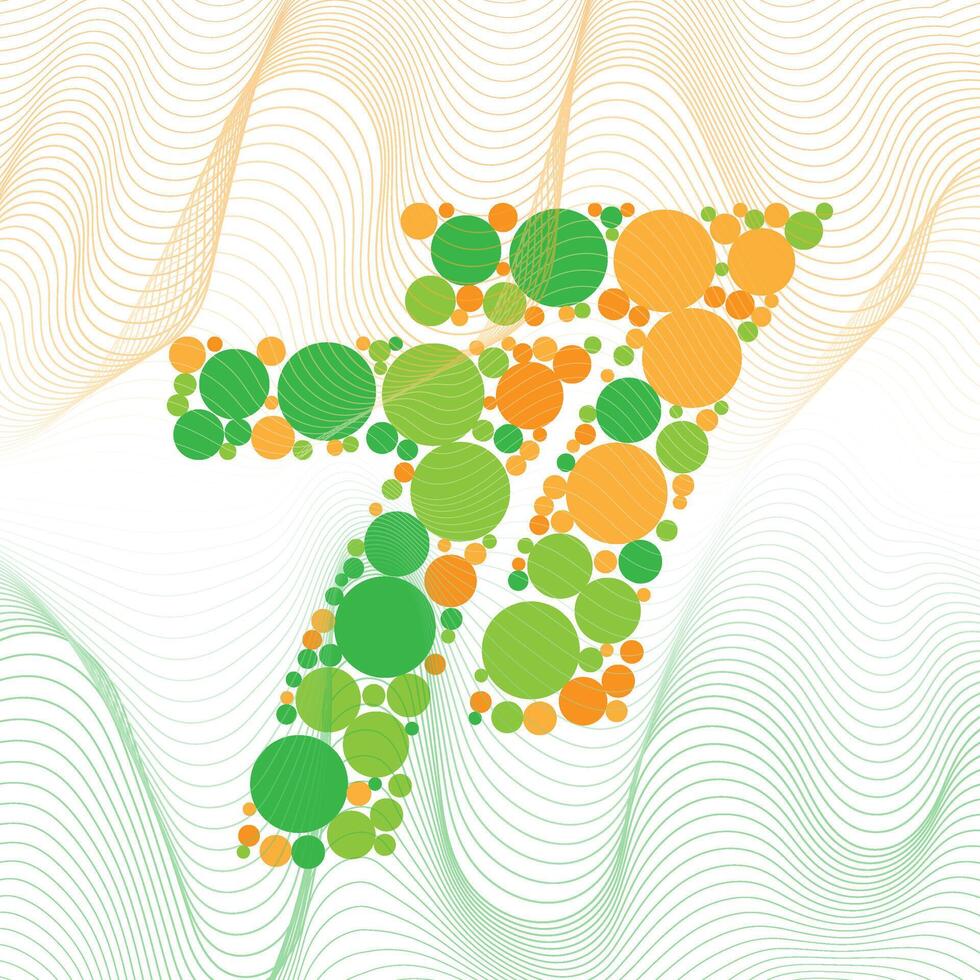 indian celebration flag color orange green independence vector