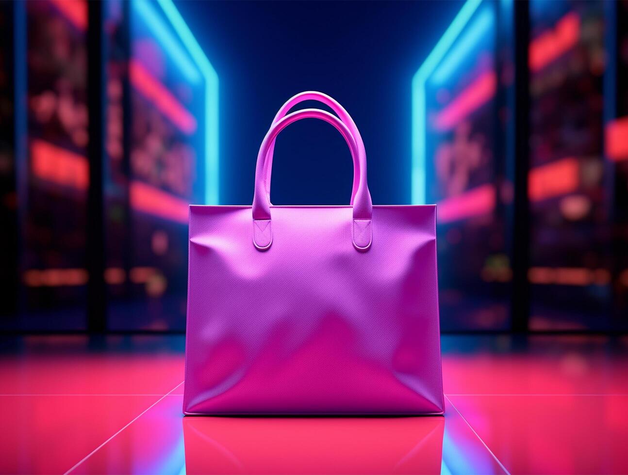 Blank 3d Sopping bag branding for mockup design photo