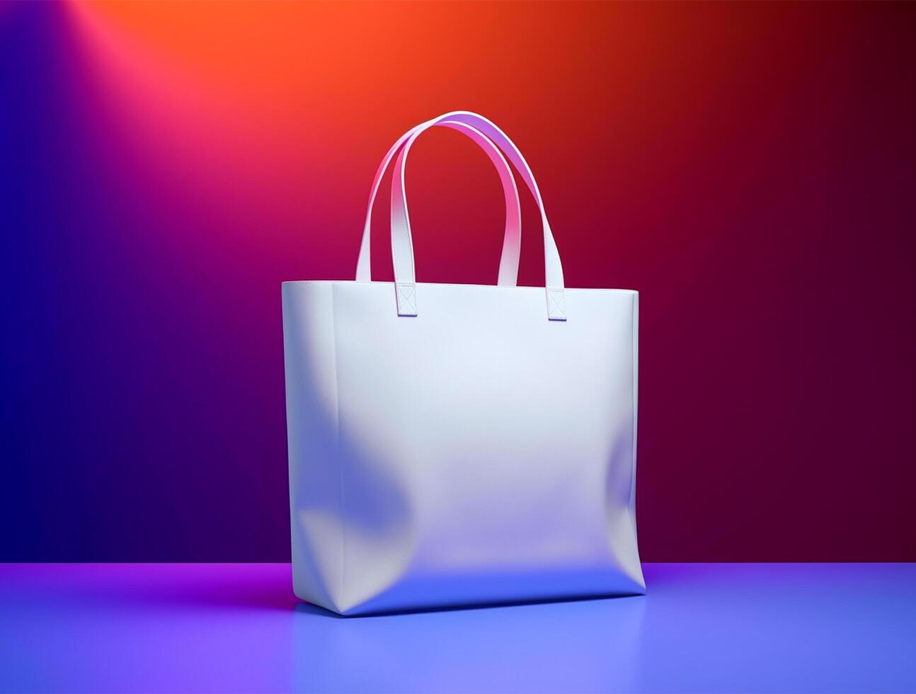 Blank 3d Sopping bag branding for mockup design photo