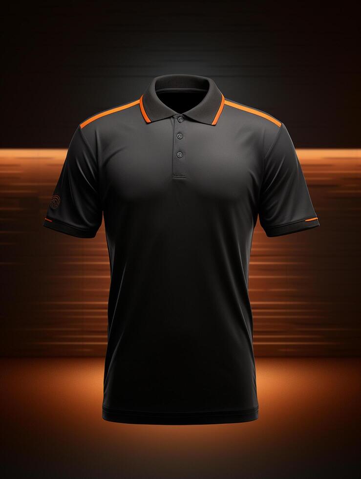 Hanging Polo tshirt with luxury background for mockup photo
