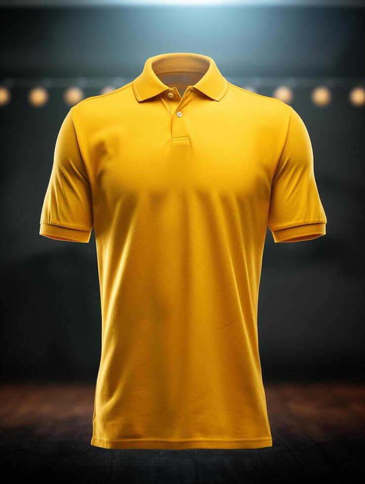 Hanging Polo tshirt with luxury background for mockup photo