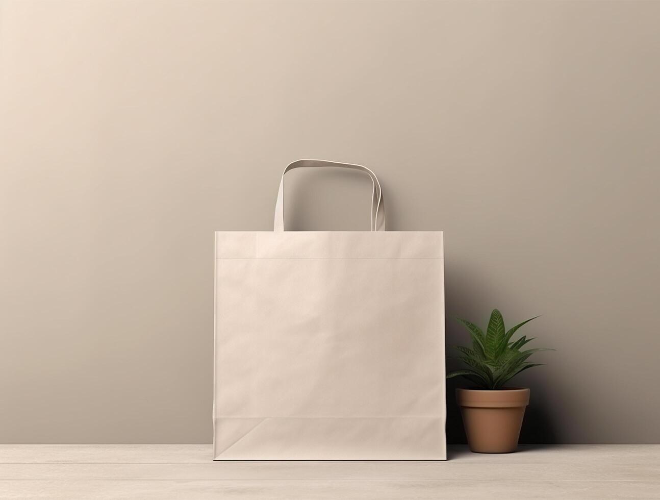 Blank 3d Sopping bag branding for mockup design photo