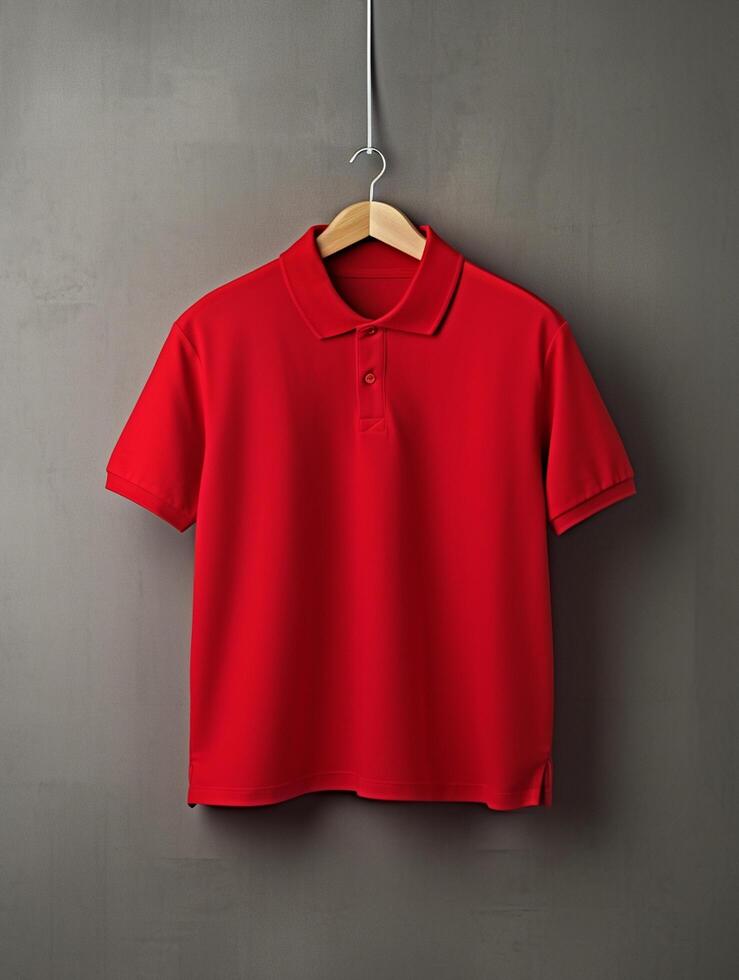 Hanging Polo tshirt with luxury background for mockup photo