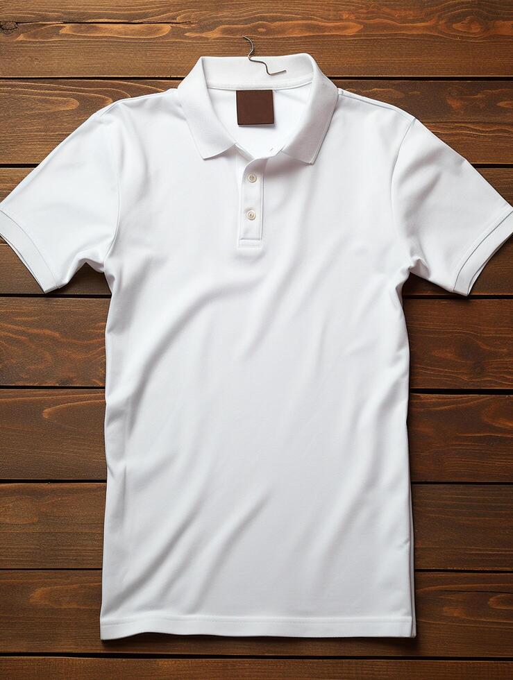 Hanging Polo tshirt with luxury background for mockup photo