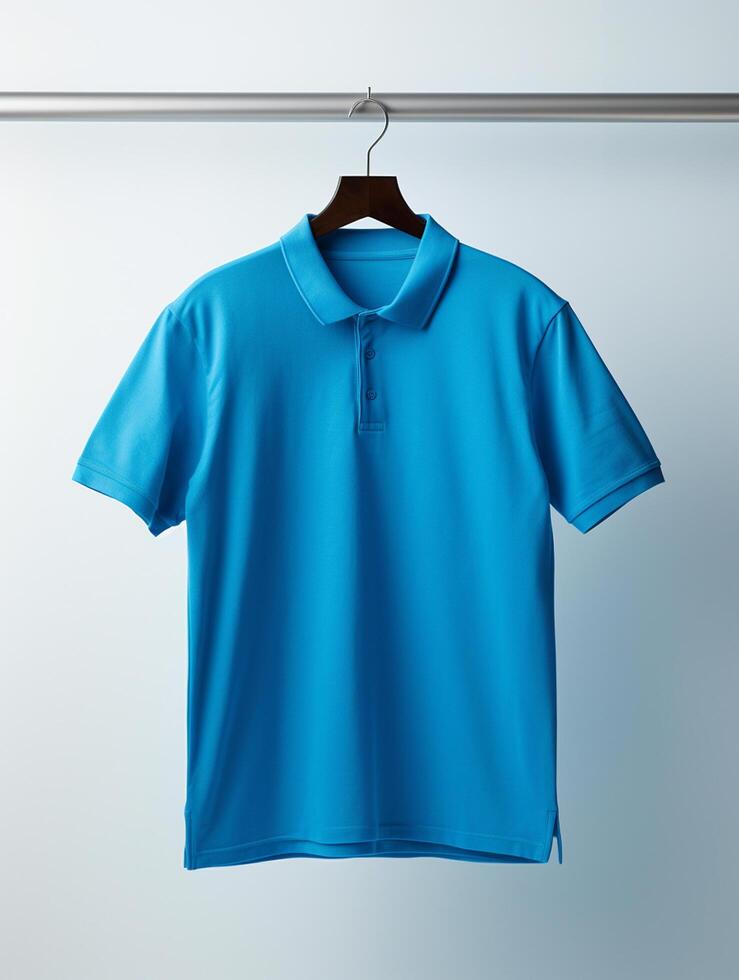 Hanging Polo tshirt with luxury background for mockup photo