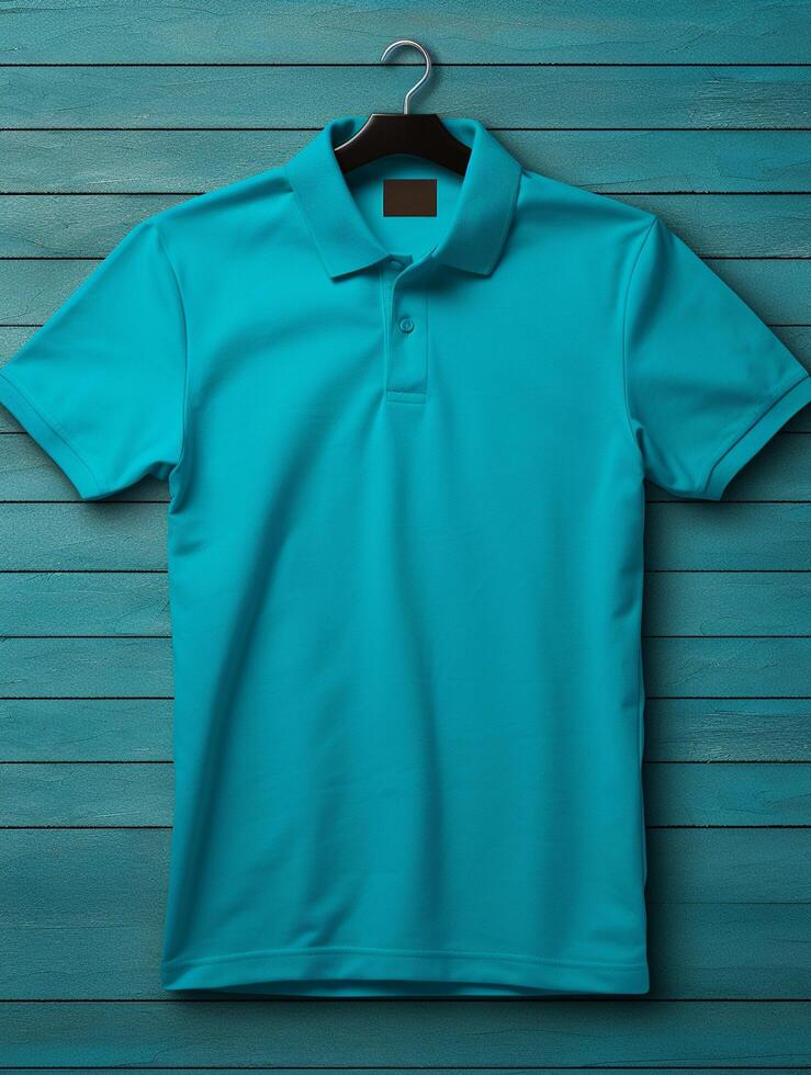 Hanging Polo tshirt with luxury background for mockup photo